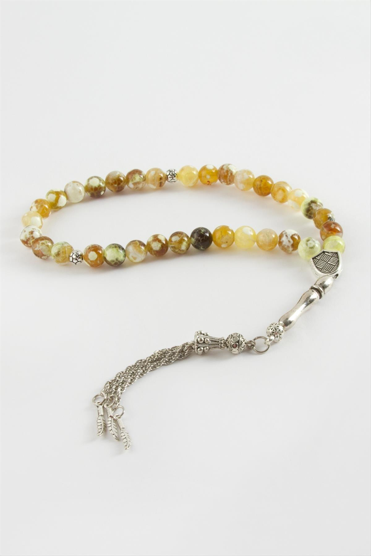 NRZSNT Akik Doğaltaş Tesbih (132409) 8 mm-Sarı