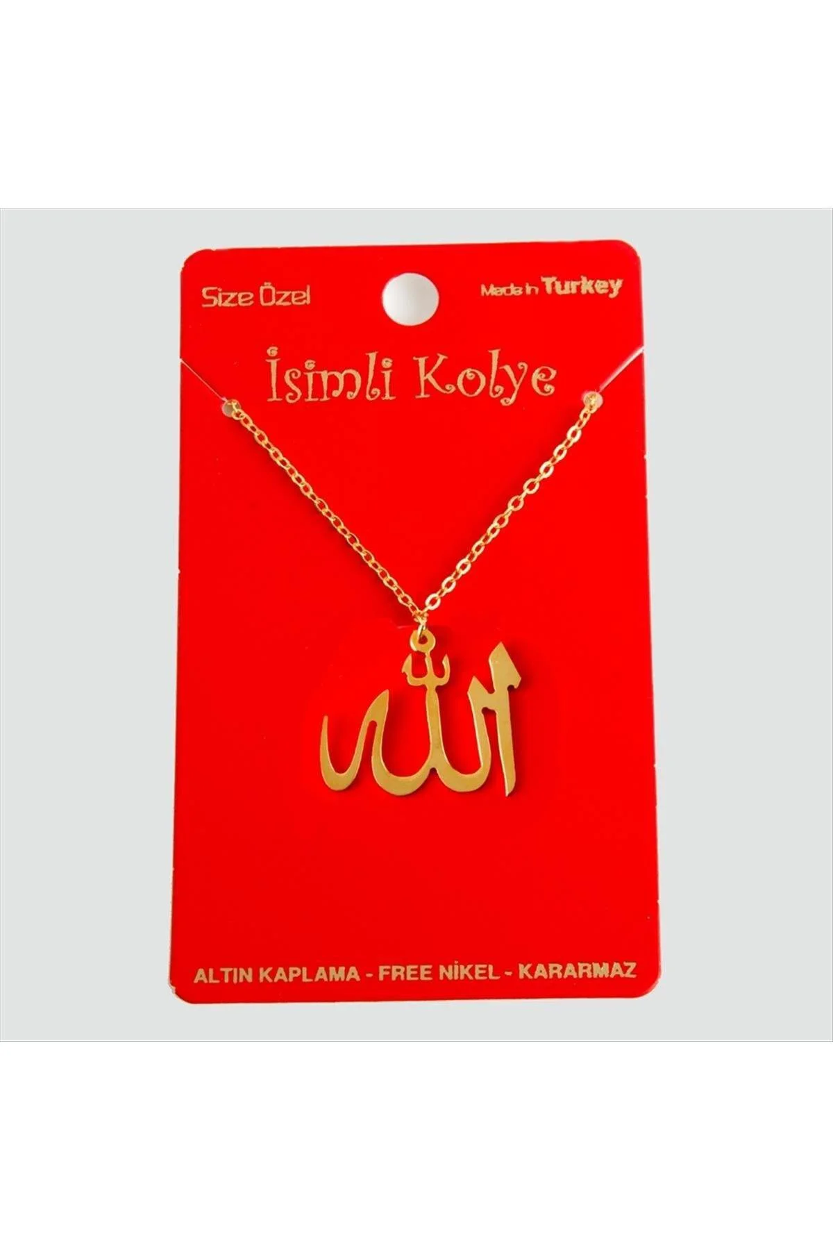NRZSNT Allah Yazılı (170532) Uçlu Kolye-Sarı