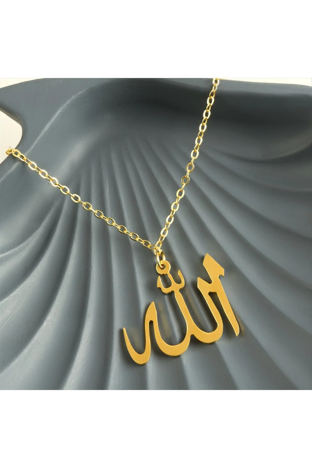 NRZSNT Allah Yazılı (170532) Uçlu Kolye-Sarı