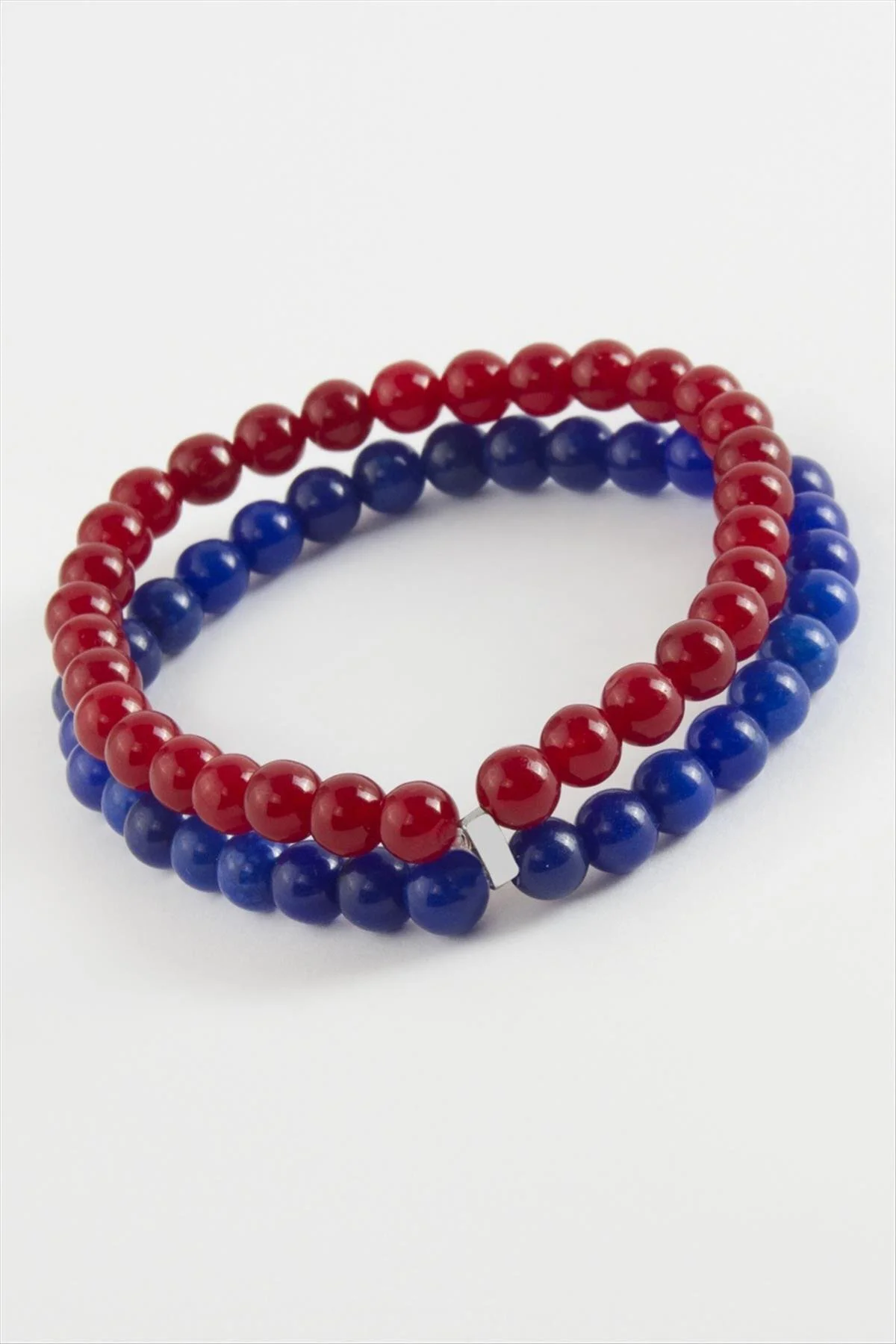 NRZSNT Bordo Lacivert Doğaltaş Bileklik (125422) 6 mm-Bordo