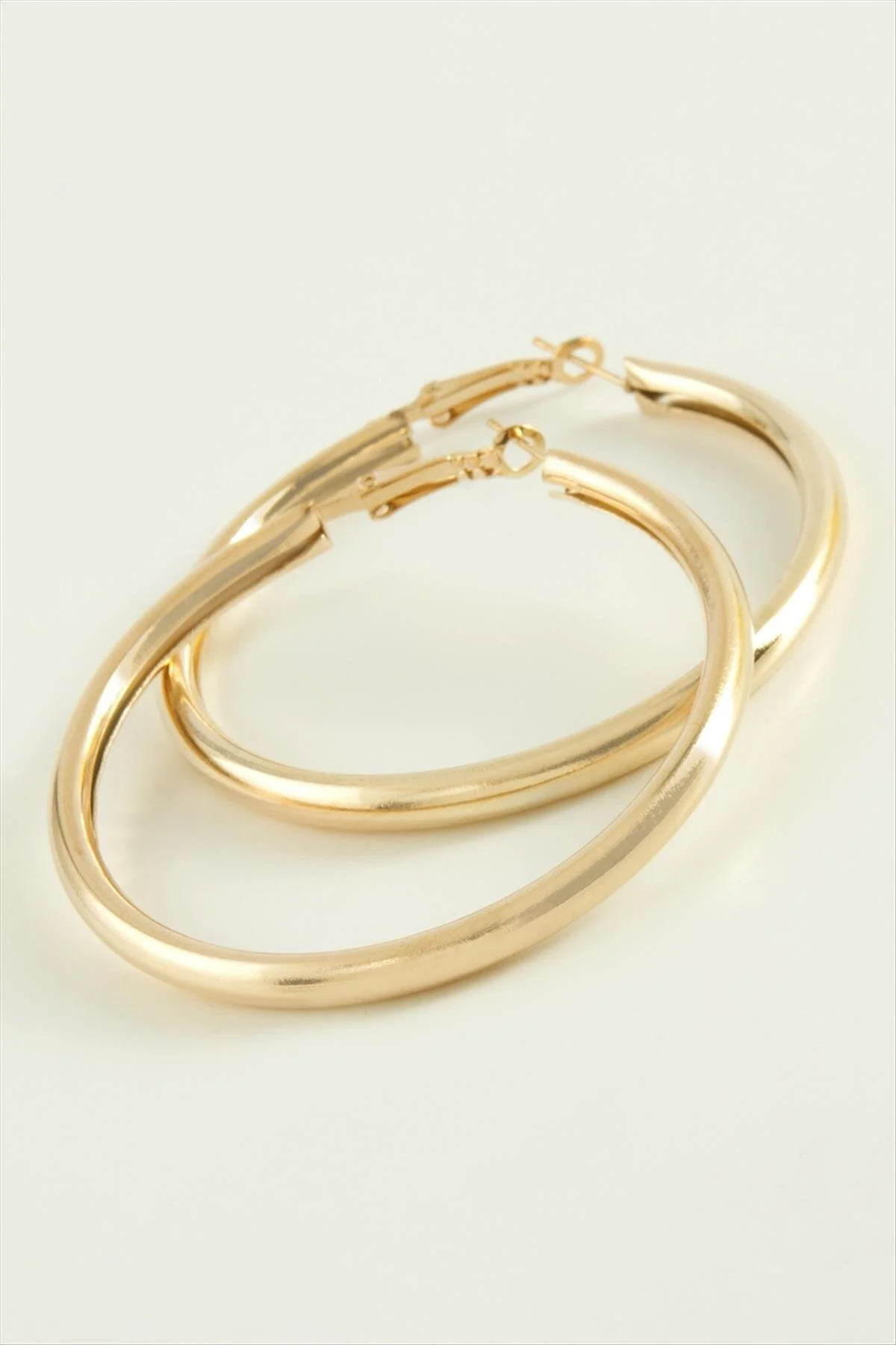 NRZSNT Boru Halka Küpe (164852) 5,5 cm-Sarı