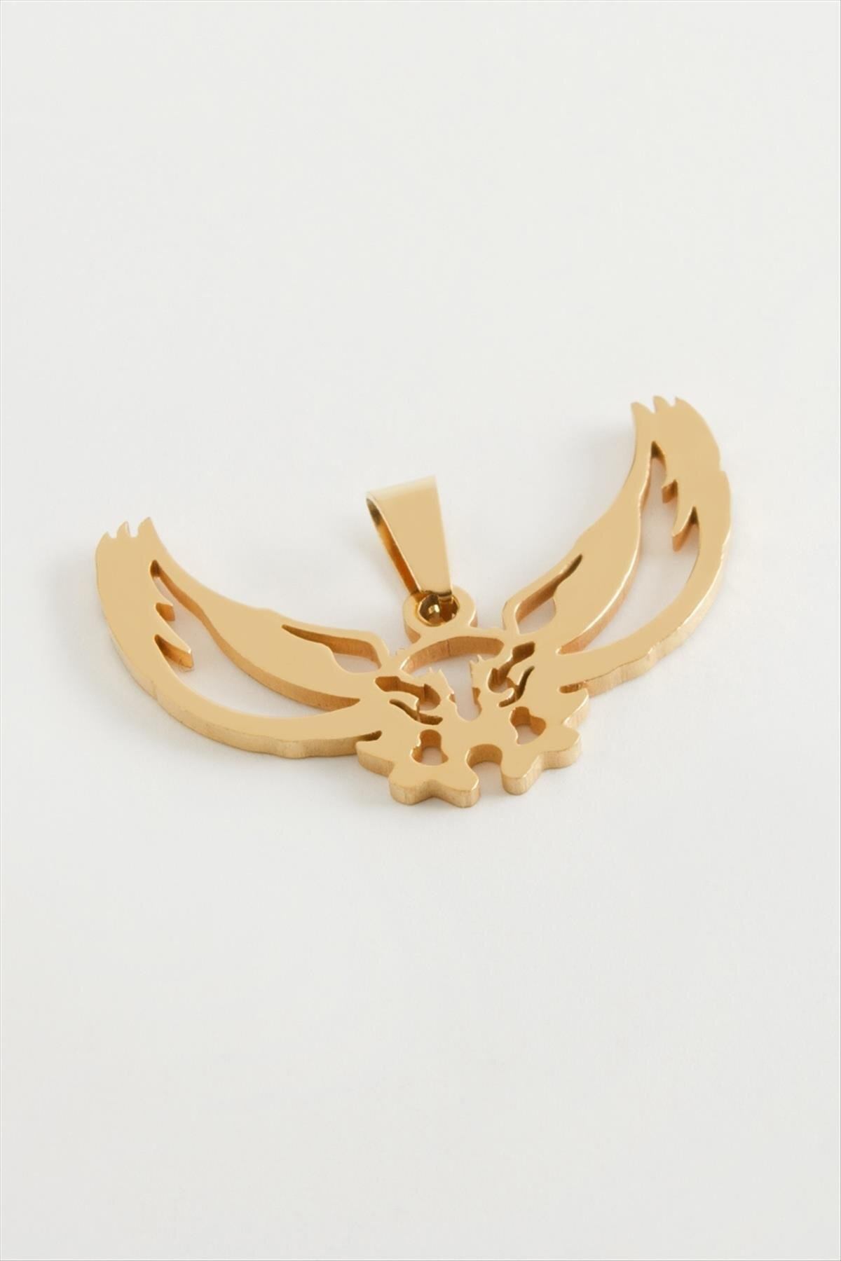 NRZSNT Çift Başlı Kartal Çelik Kolye Ucu (165839) 3,5 cm-Sarı NRZSNT Çift Başlı Kartal Çelik Kolye Ucu (165839) 3,5 cm-Sarı