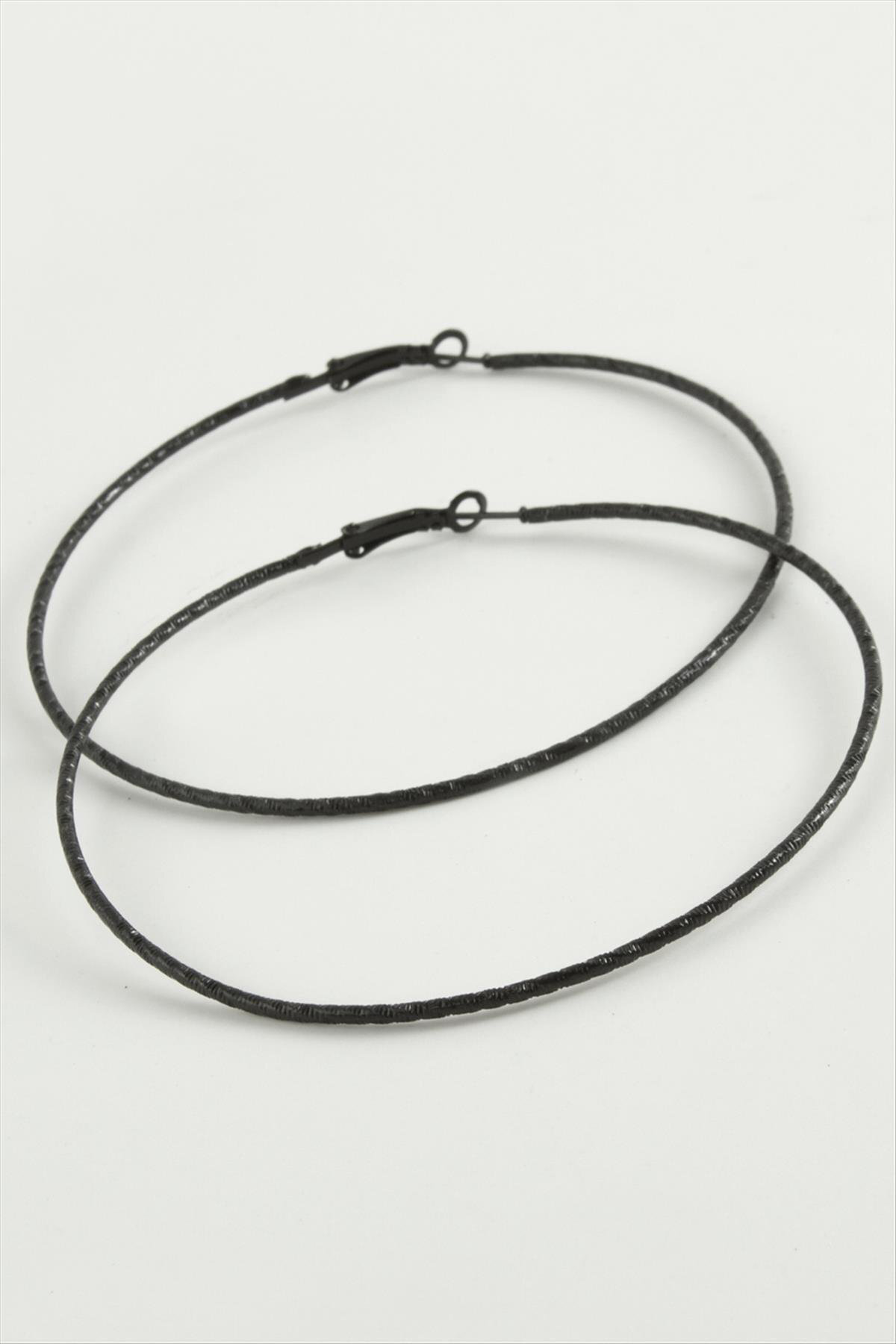 NRZSNT Çizgili Metal Halka Küpe 8-9-10 (164542) cm-10 cm