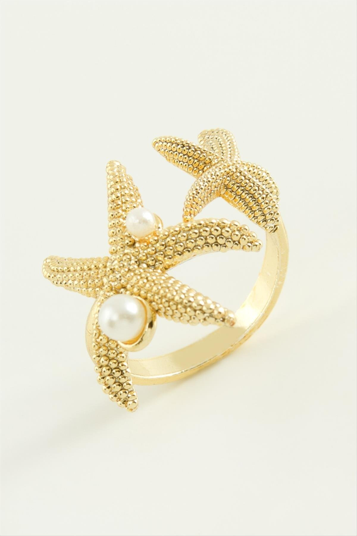 NRZSNT Deniz Yıldızı İnci Metal (124140) Yüzük-Gümüş Rengi