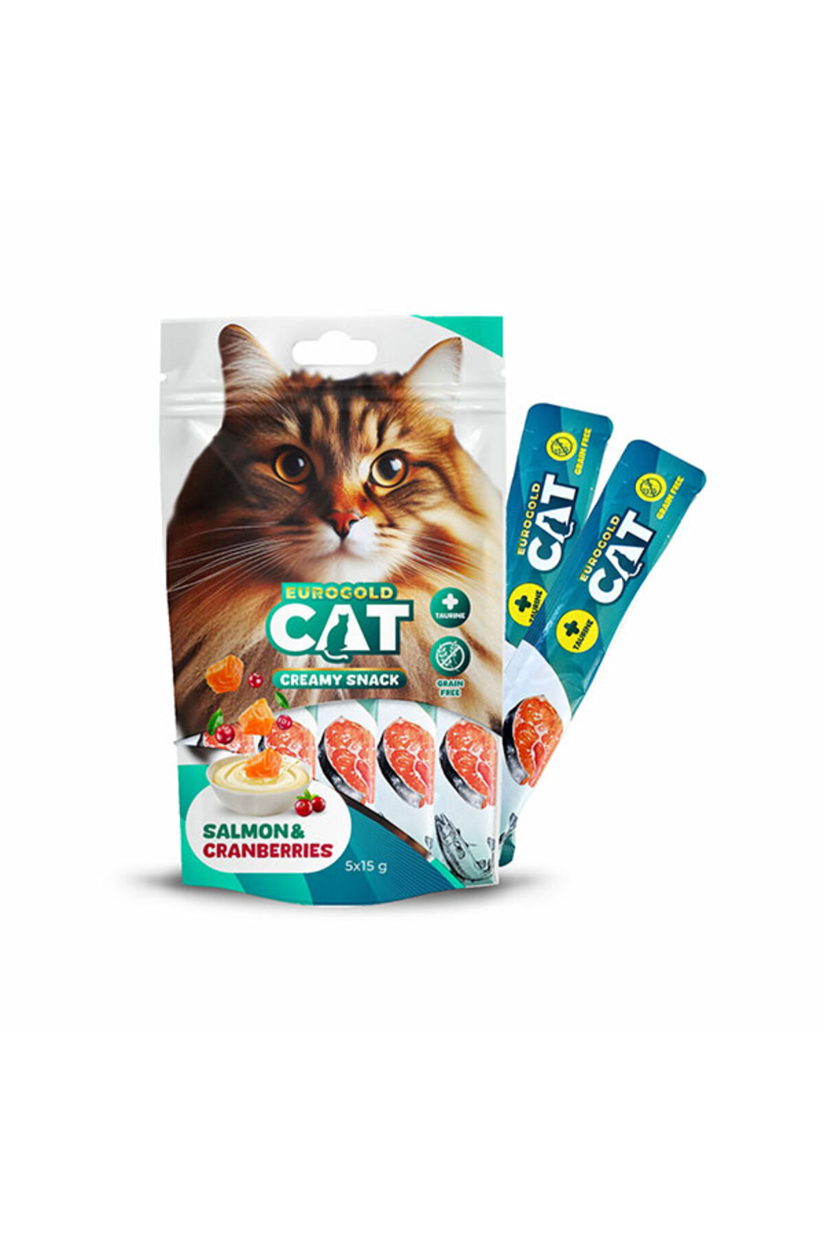 NRZSNT EuroGold Cat Sıvı Kedi Ödülü Somon - (11803) Kızılcık 5x15