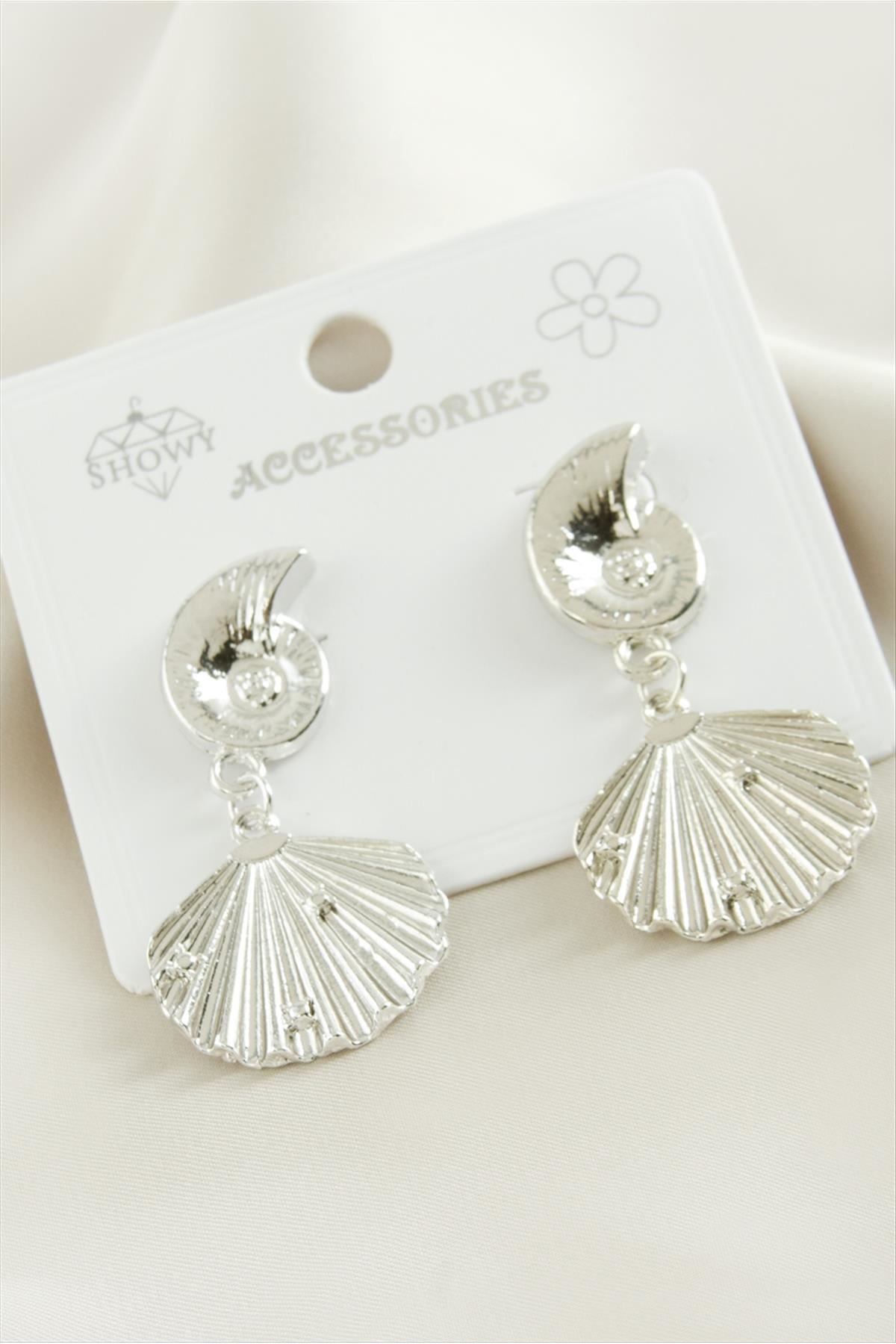 NRZSNT İstiridye (164116) Metal Küpe-Sarı