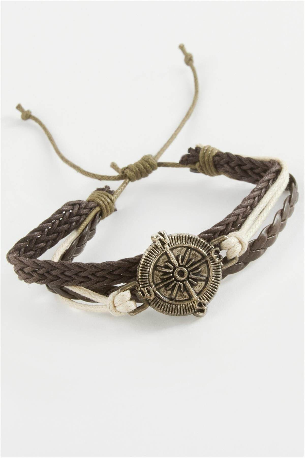 NRZSNT Metal Aparatlı Vinlex (124841) Deri Bileklik-Kahverengi