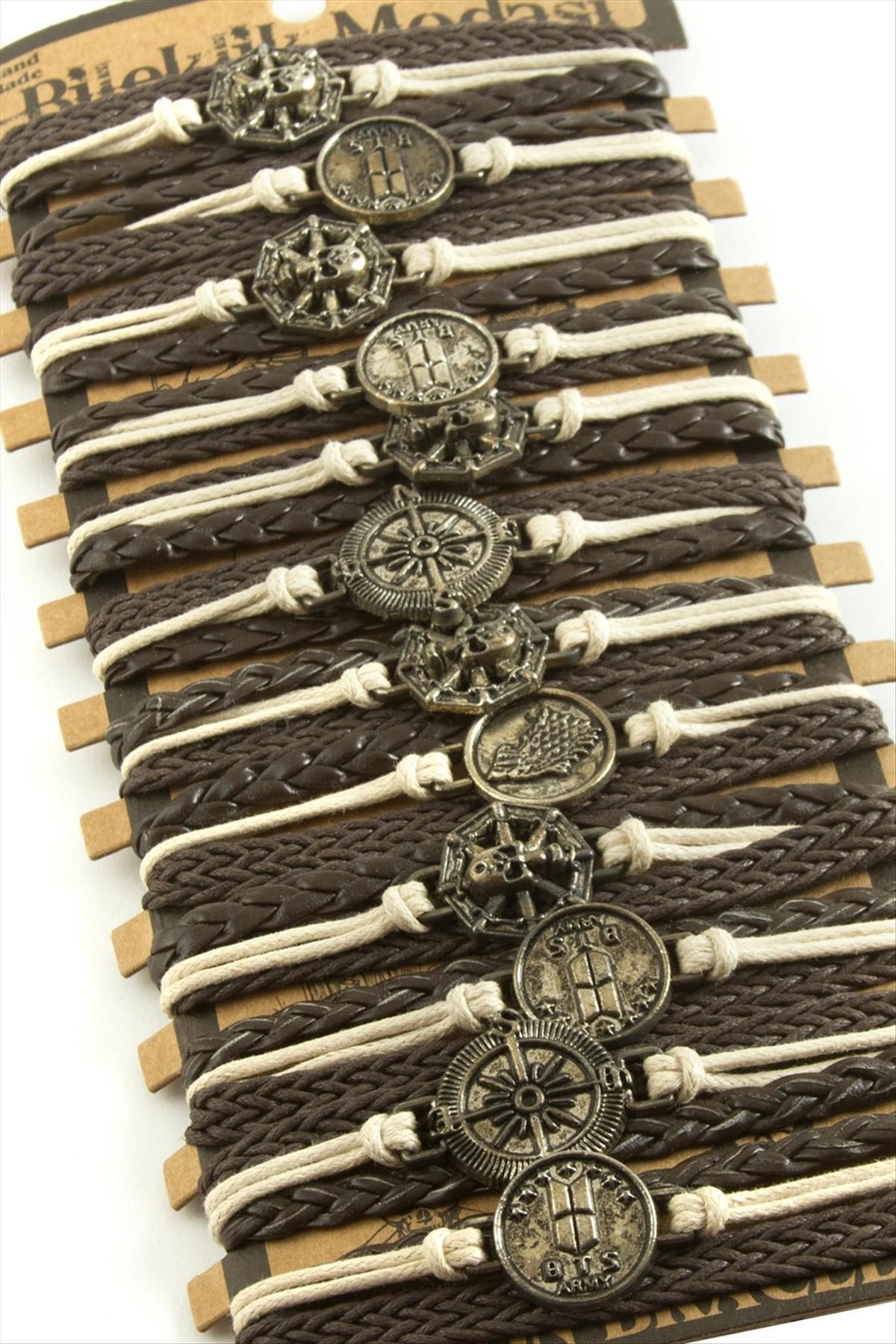 NRZSNT Metal Aparatlı Vinlex (124841) Deri Bileklik-Kahverengi