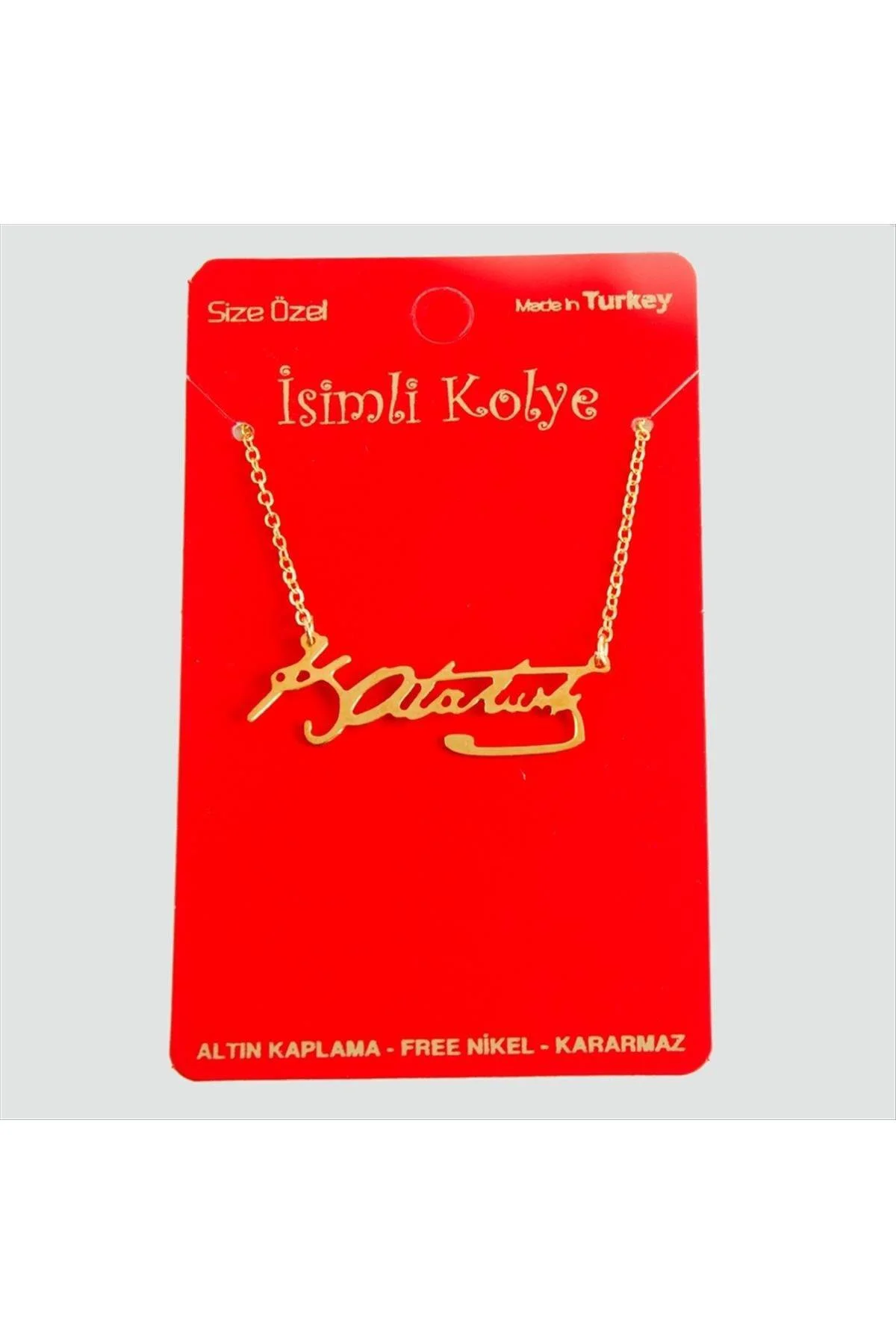 NRZSNT Mustafa Kemal Atatürk İmzalı (170534) Uçlu Kolye-Sarı NRZSNT Mustafa Kemal Atatürk İmzalı (170534) Uçlu Kolye-Sarı