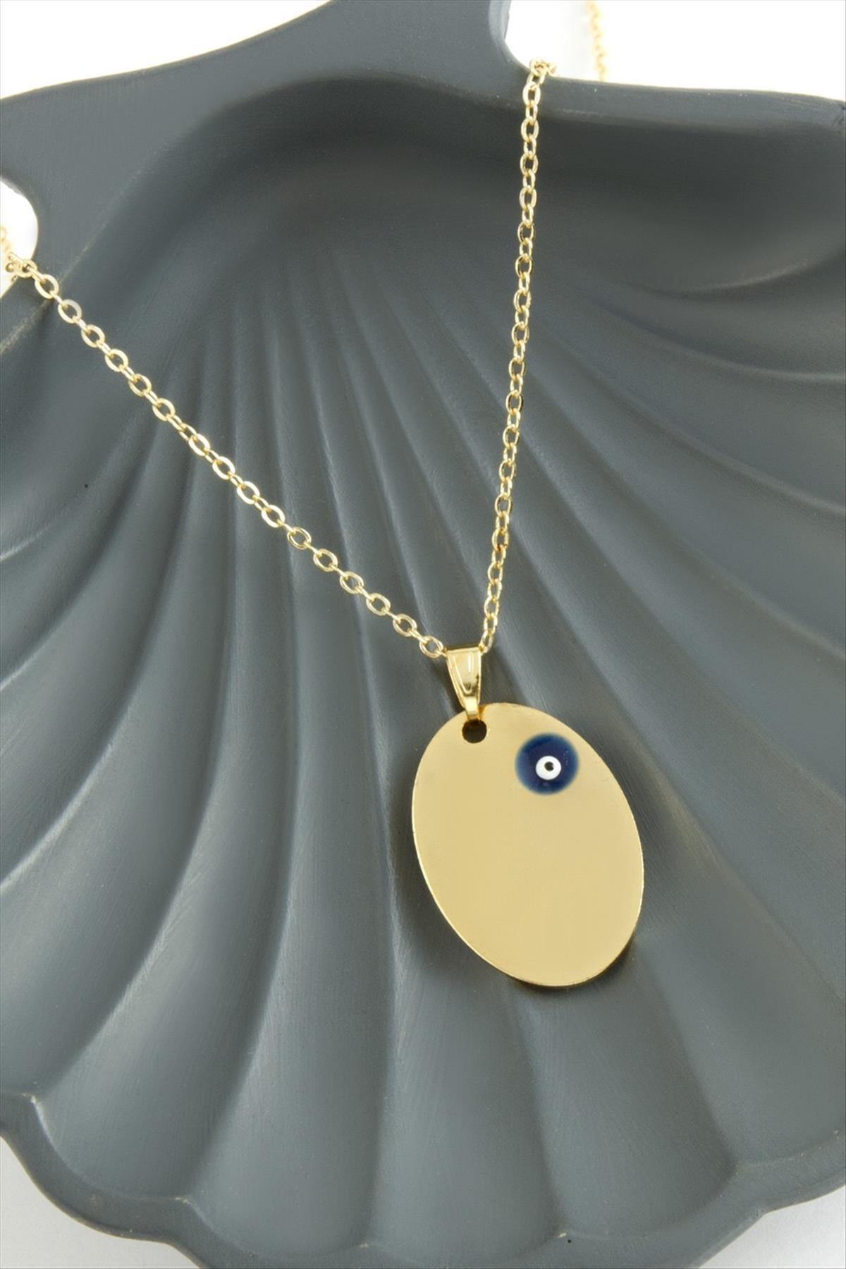 NRZSNT Oval İsim (165831) Yazılabilir Kolye-Sarı