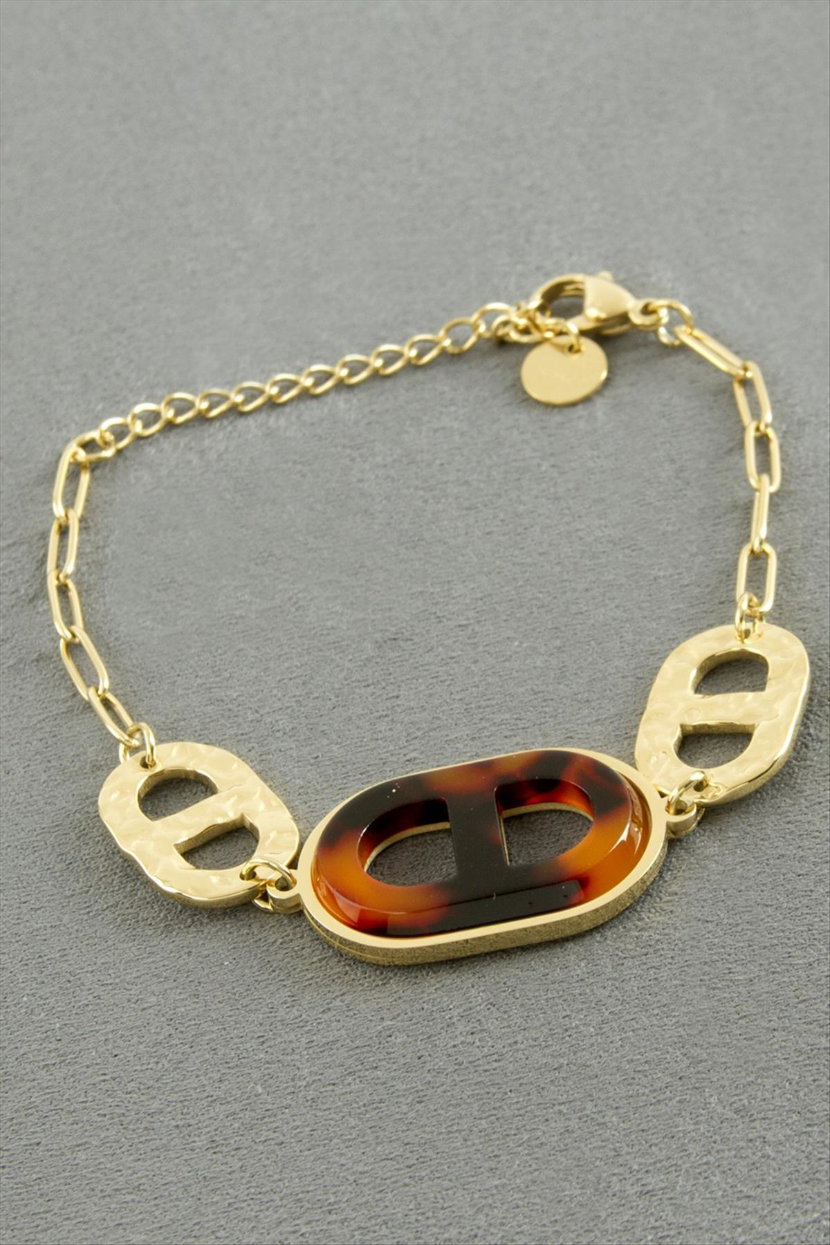 NRZSNT Oval Lüks (123910) Çelik Bileklik-Sarı