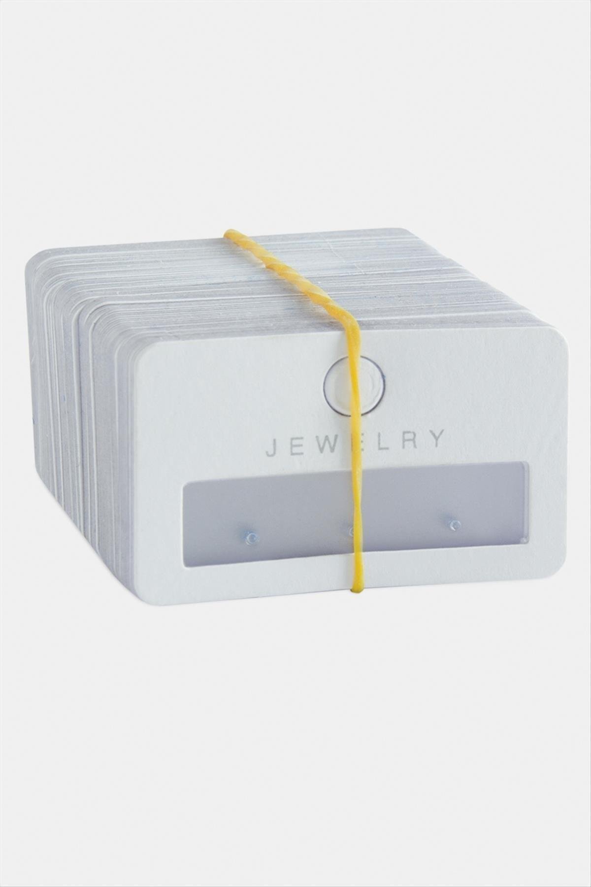 NRZSNT Pencere Plastik Küpe Kartı (165751) 100 Adet-Beyaz