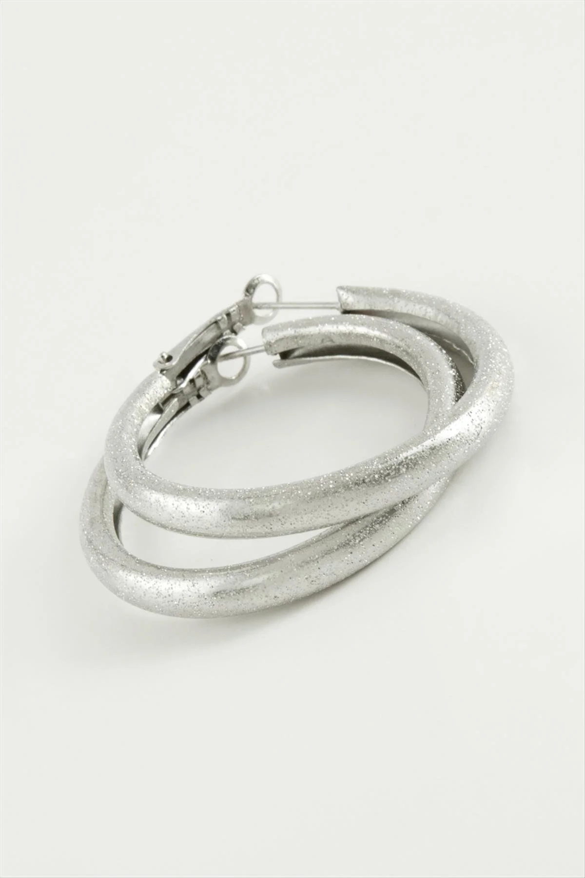 NRZSNT Simli Boru Halka Küpe 3,5 (164832) cm-Gümüş Rengi