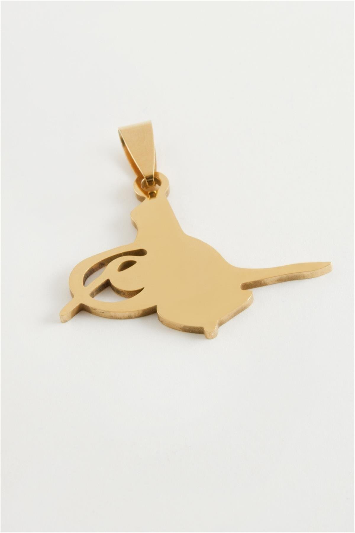 NRZSNT Tuğra Çelik Kolye Ucu (133530) 3 cm-Sarı