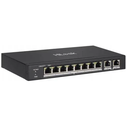 NS-0310P-60(B), 10Port, Megabit, 8 Port PoE, 60W, +2 Port Gigabit
