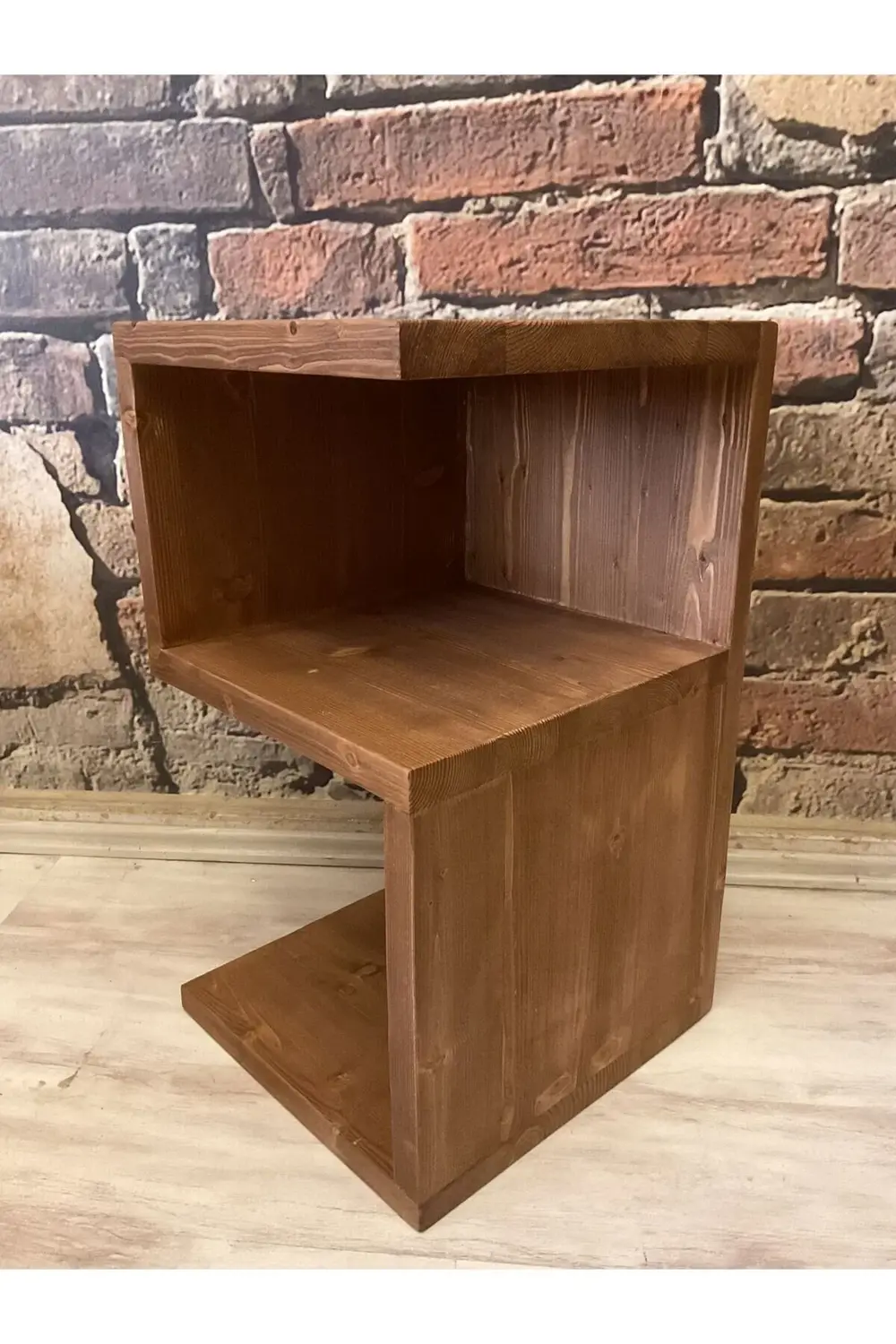 NTConcept Ahşap Masif Yan Sehpa Kitaplık