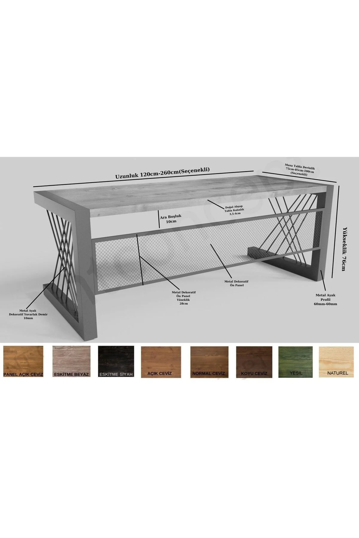 Ntconcept Aiw Doğal Ahşap Üçlü Ofis Ve Çalışma Odası Takımı-200'l