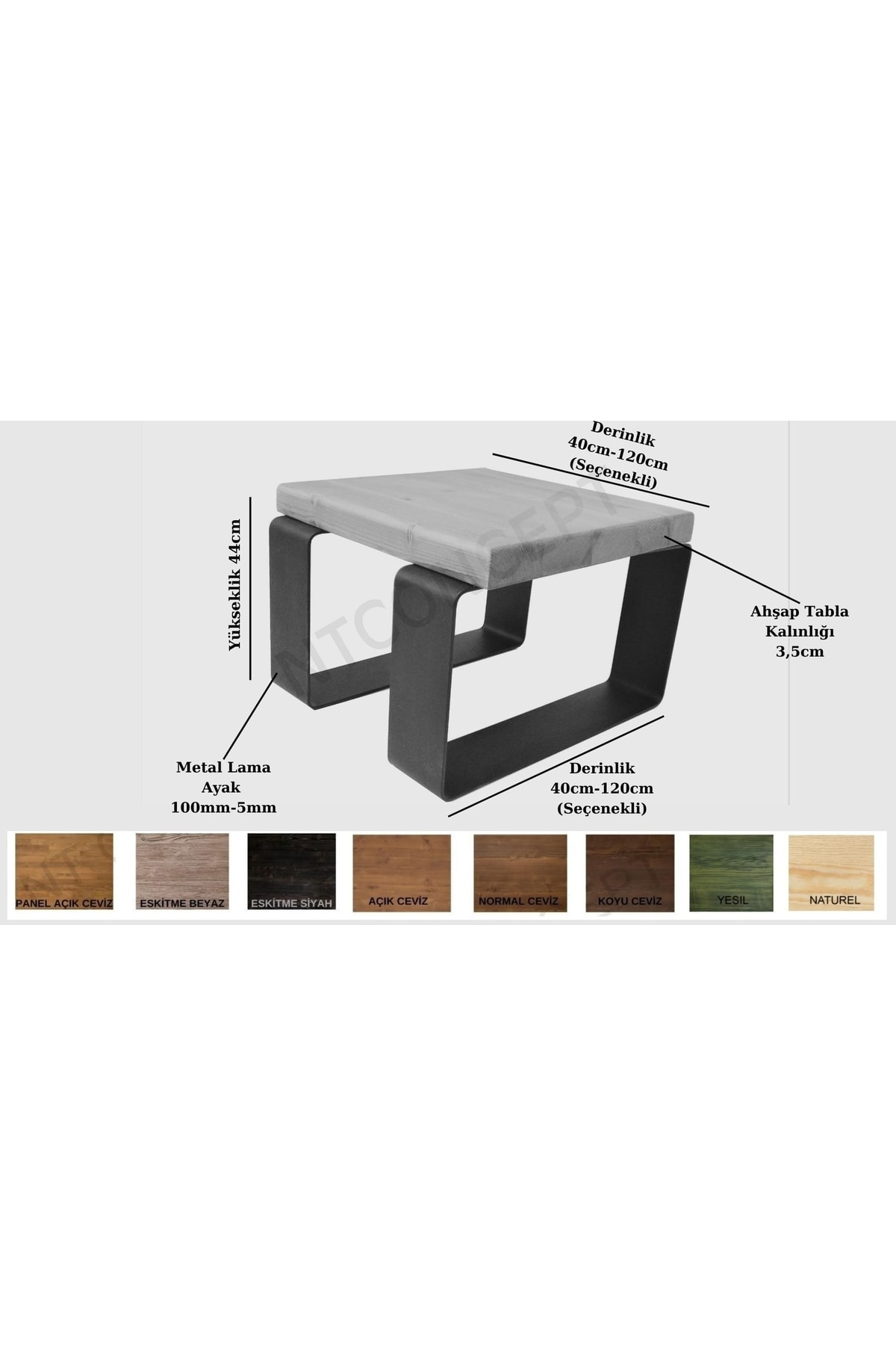 Nt Concept Ntconcept Aiw Doğal Ahşap Üçlü Ofis Ve Çalışma Odası Takımı-160'L