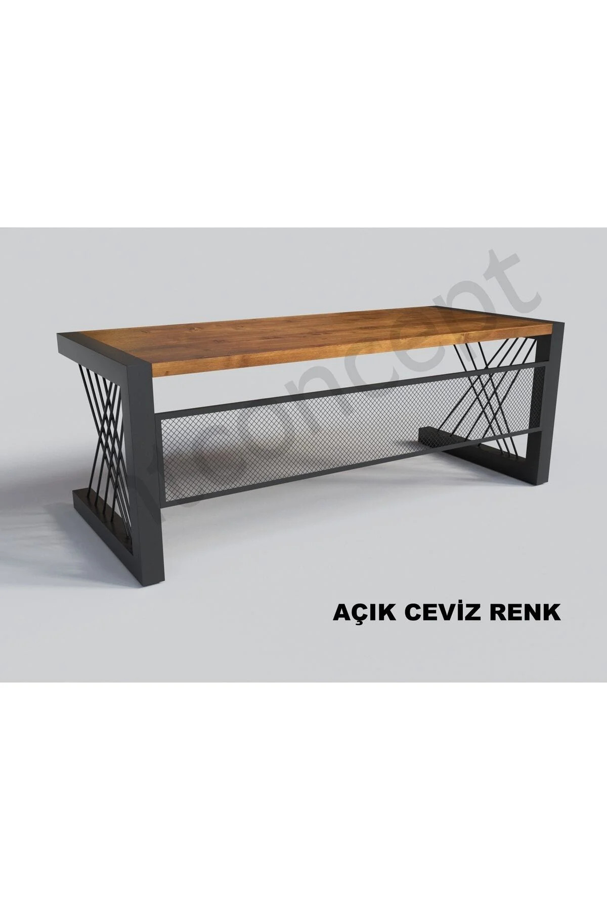 Ntconcept Alfa Açık Ceviz Renk Masif Ahşap Ofis Ve Çalışma Masası(75CM-160CM)