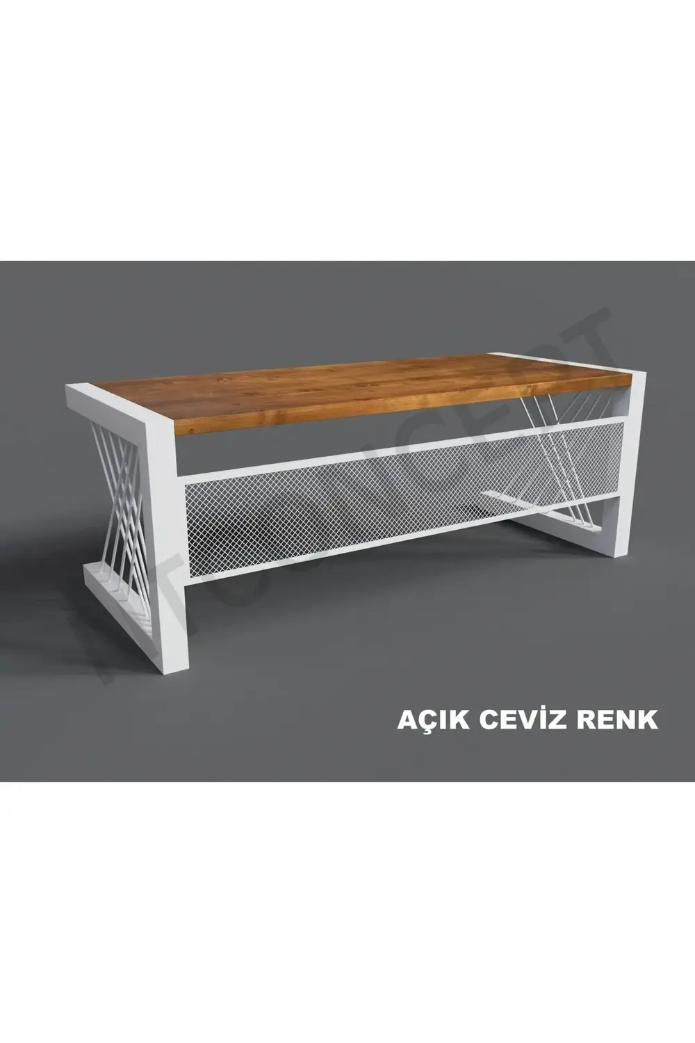 Ntconcept Alfa Açık Ceviz Renk Masif Ahşap Ofis Ve Çalışma Masası
