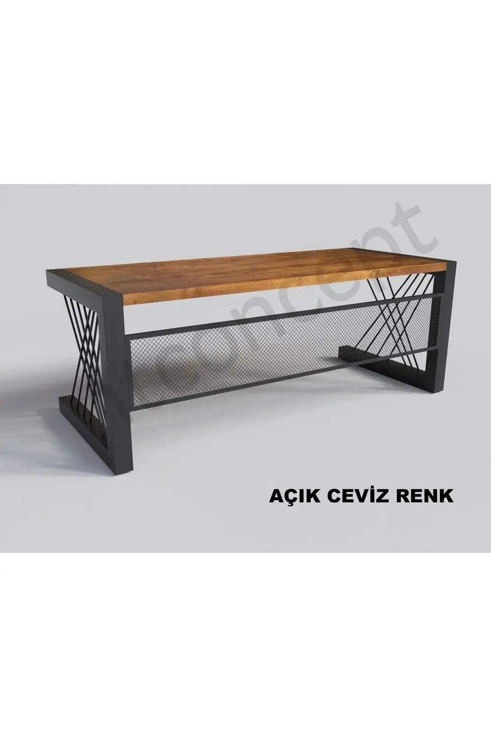 Ntconcept Alfa Açık Ceviz Renk Masif Ahşap Ofis Ve Çalışma Masası