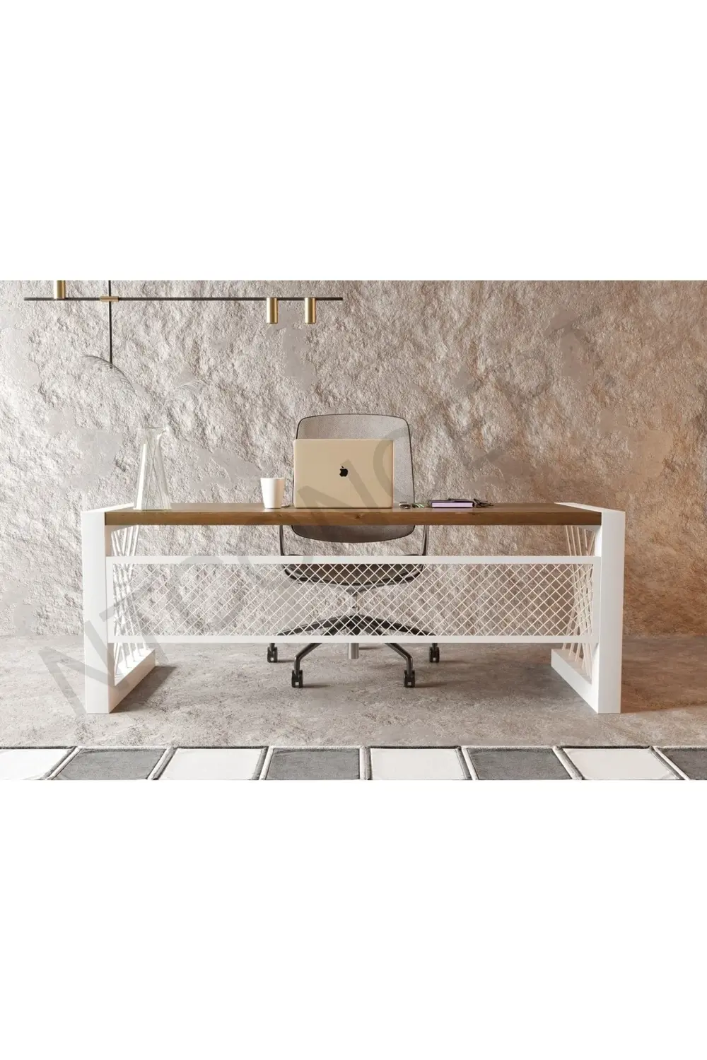 Ntconcept Alfa Normal Ceviz Renk Masif Ahşap Ofis Ve Çalışma Masa