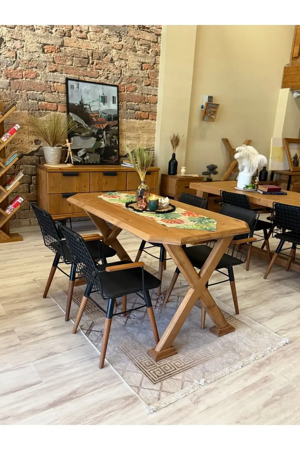 Nt Concept Ntconcept Arden Doğal Ahşap Sandalyeli Masa Takımı(85Cm-210Cm Mas