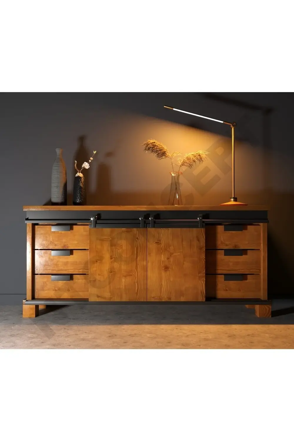 Nt Concept Ntconcept Ares Masif Ahşap Ray Kapak Çekmeceli Konsol(120Cm)