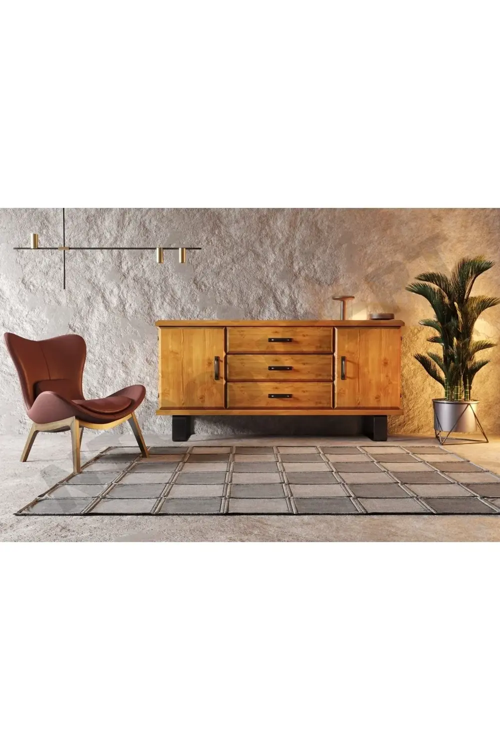 Ntconcept Ari Masif Ahşap Ray Kapak Çekmeceli Konsol(120cm)