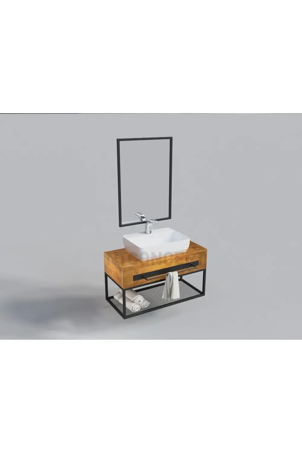 Ntconcept Artes Masif Ahşap Lavabo Hilton(Uzunluk 130cm-Yükseklik