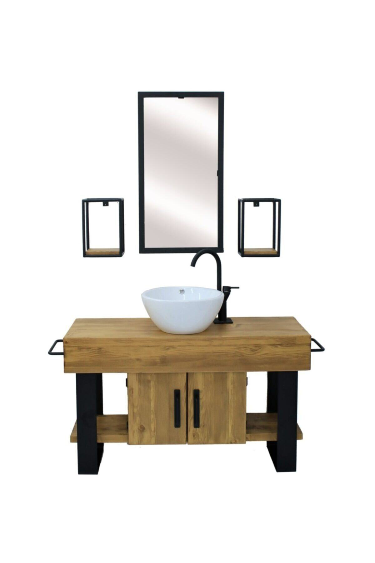 Ntconcept Arwen Masif Ağaç Banyo Dolabı -90cm