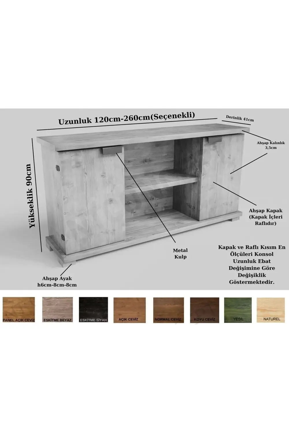 Nt Concept Ntconcept Arwen Masif Ahşap Konsol(120Cm)