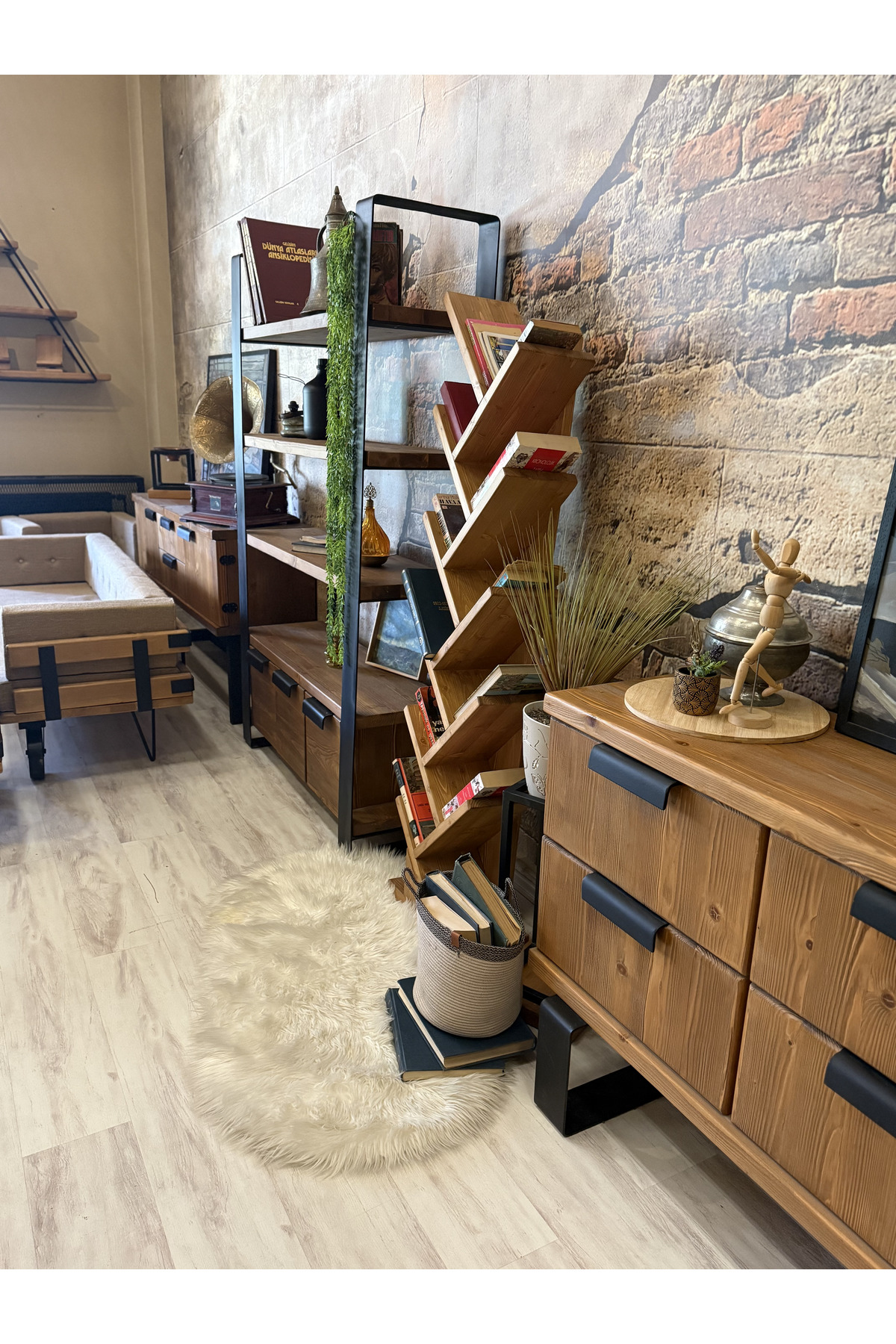 Ntcollection Ntconcept Avzem Doğal Ahşap Masif Kitaplık