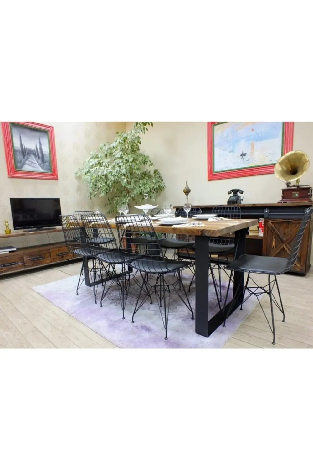 Ntconcept Blu Doğal Ağaç Yemek Masası 85cm 210cm Masa