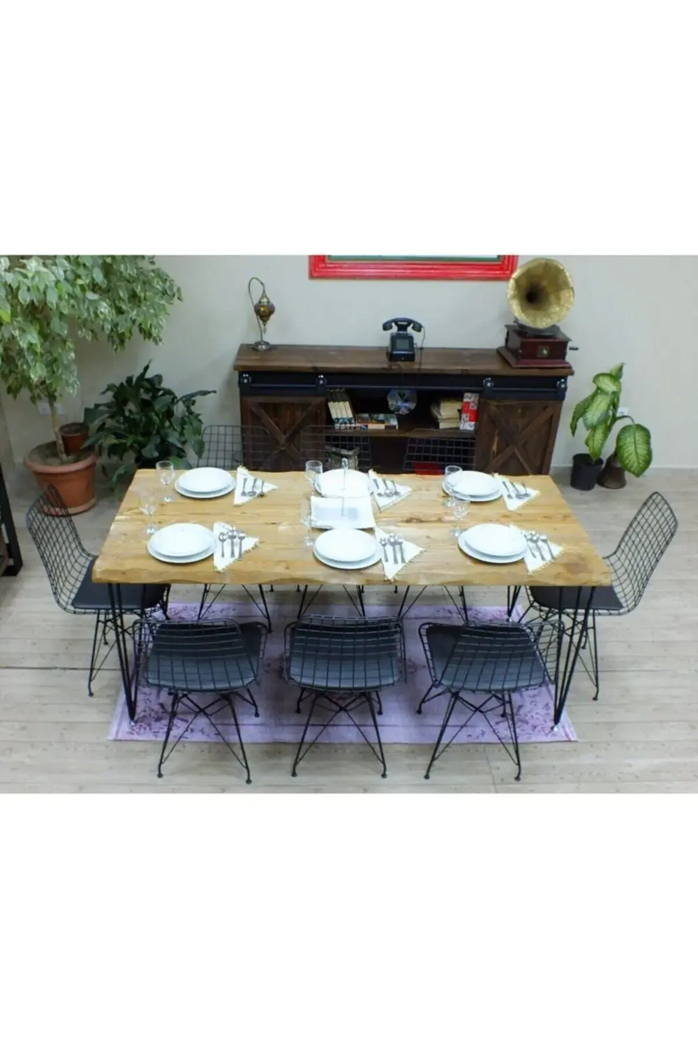 Ntconcept Doğal Ağaç Yemek Masası - (85cm-210cm Masa)