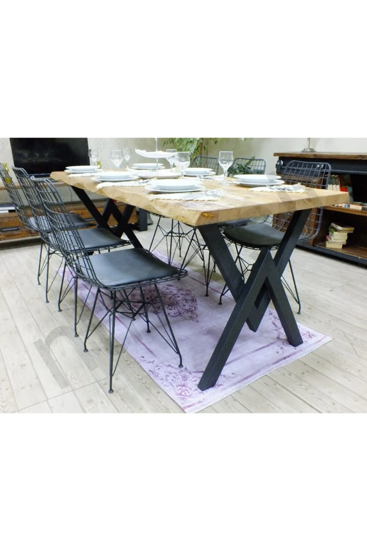 Doğal Ağaç Yemek Masası - (100cm-210cm Masa)