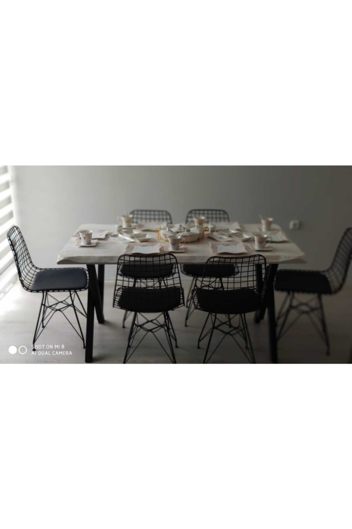 Ntconcept Doğal Ağaç Mutfak Masası(60cm-120cm Masa+4 Sandalye)