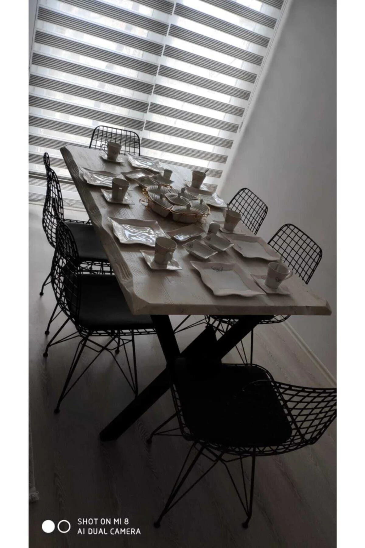 Ntconcept Doğal Ağaç Mutfak Masası(85cm-125cm Masa+4 Sandalye)