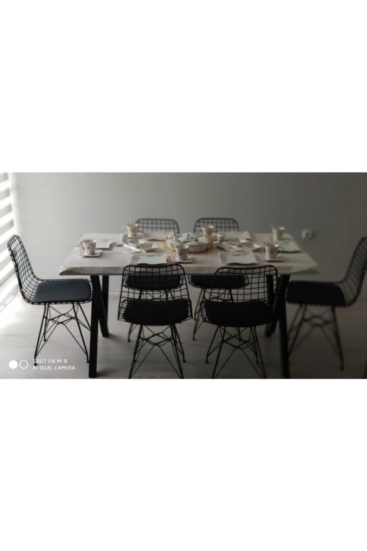 Ntconcept Doğal Ağaç Mutfak Masası(85cm-150cm Masa+6 Sandalye)