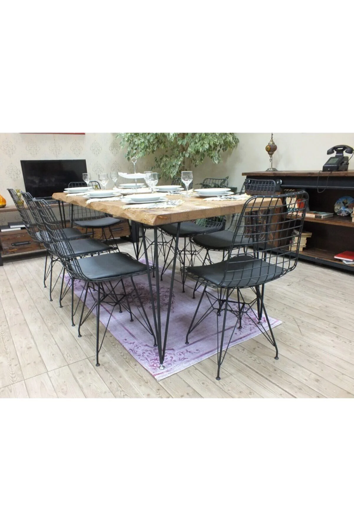 Ntconcept Doğal Ağaç Yemek Masası - (85cm-210cm Masa) Ntconcept Doğal Ağaç Yemek Masası - (85cm-210cm Masa)