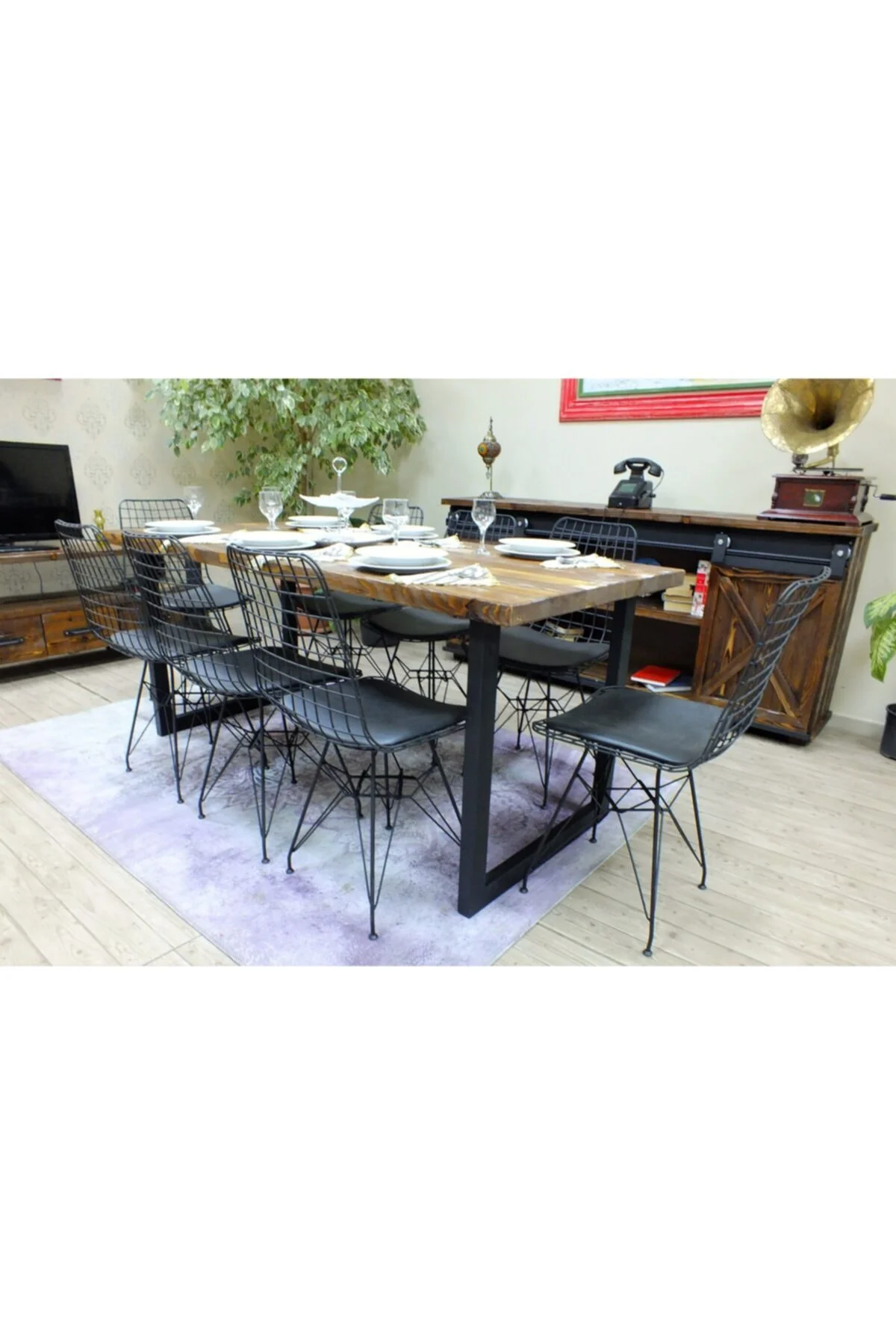 Ntconcept Doğal Ağaç Yemek Masası - (85cm-210cm Masa)