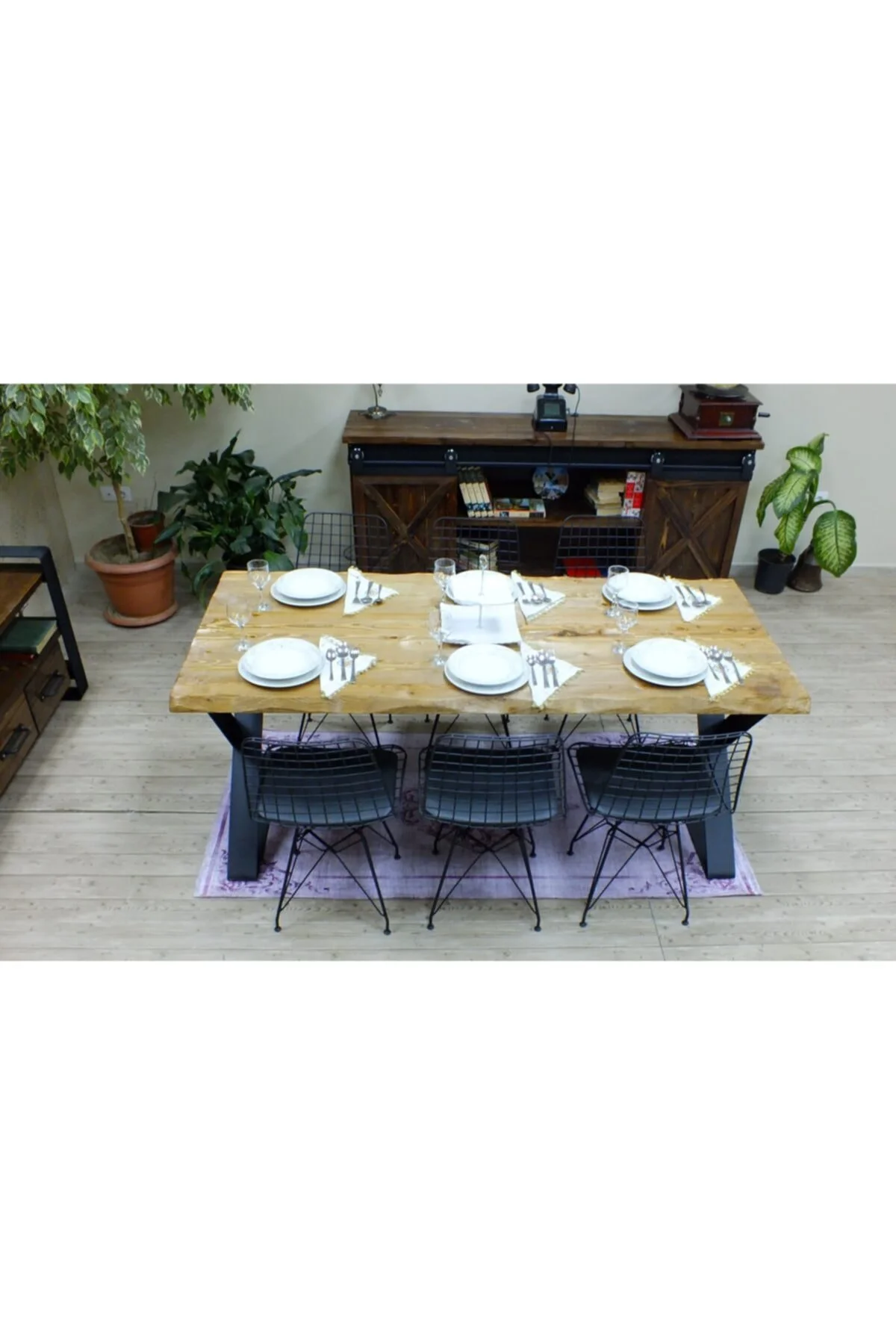 Ntconcept Doğal Ağaç Yemek Masası - (85cm-125cm Masa) - Görsel 16