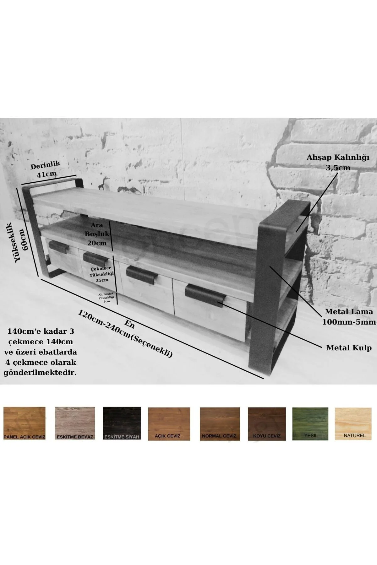 Ntconcept Doğal Ağaç Tv Stand 140 cm Ntconcept Doğal Ağaç Tv Stand 140 cm