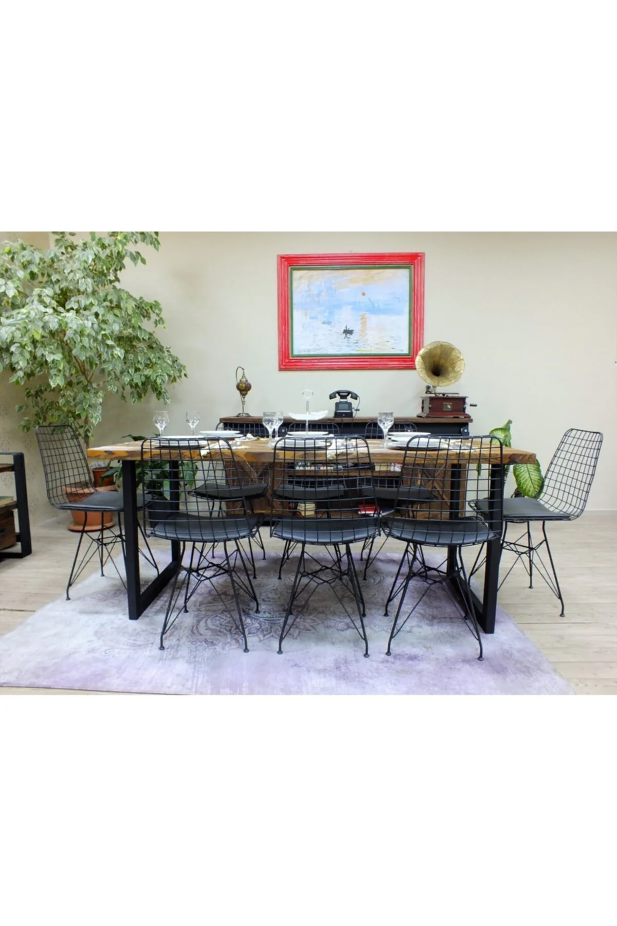 Ntconcept Doğal Ağaç Yemek Masası - (85cm-210cm Masa)