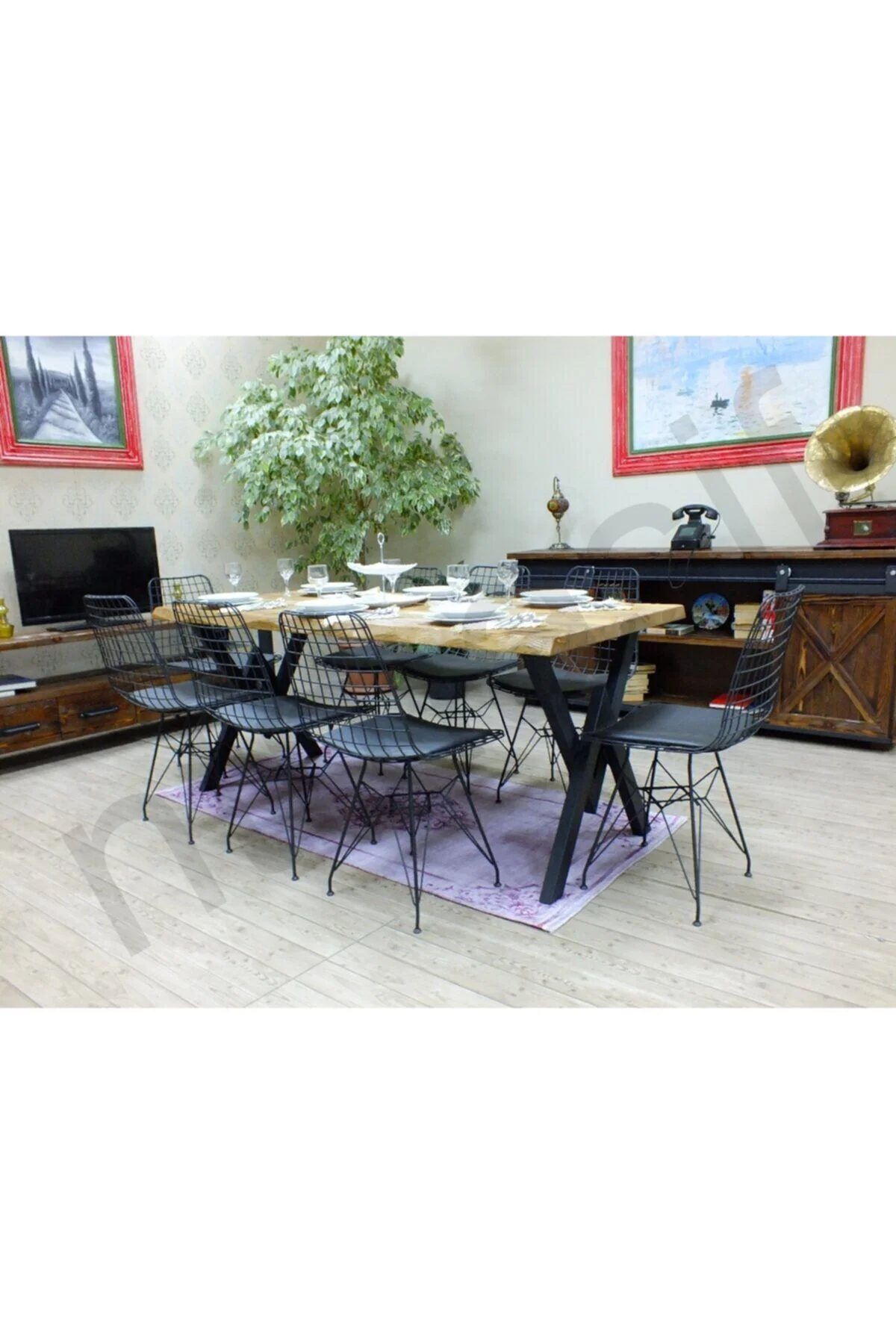 Ntconcept Doğal Ağaç Yemek Masası - (85cm-200cm Masa)