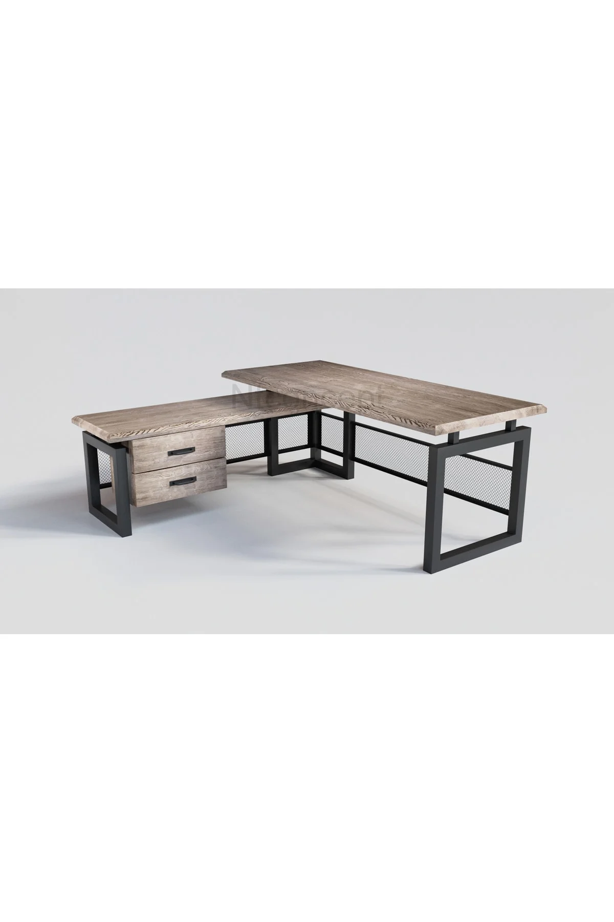 Ntconcept Doğal Ağaç Modüllü Ofis Masası(85cm-180cm+modül)