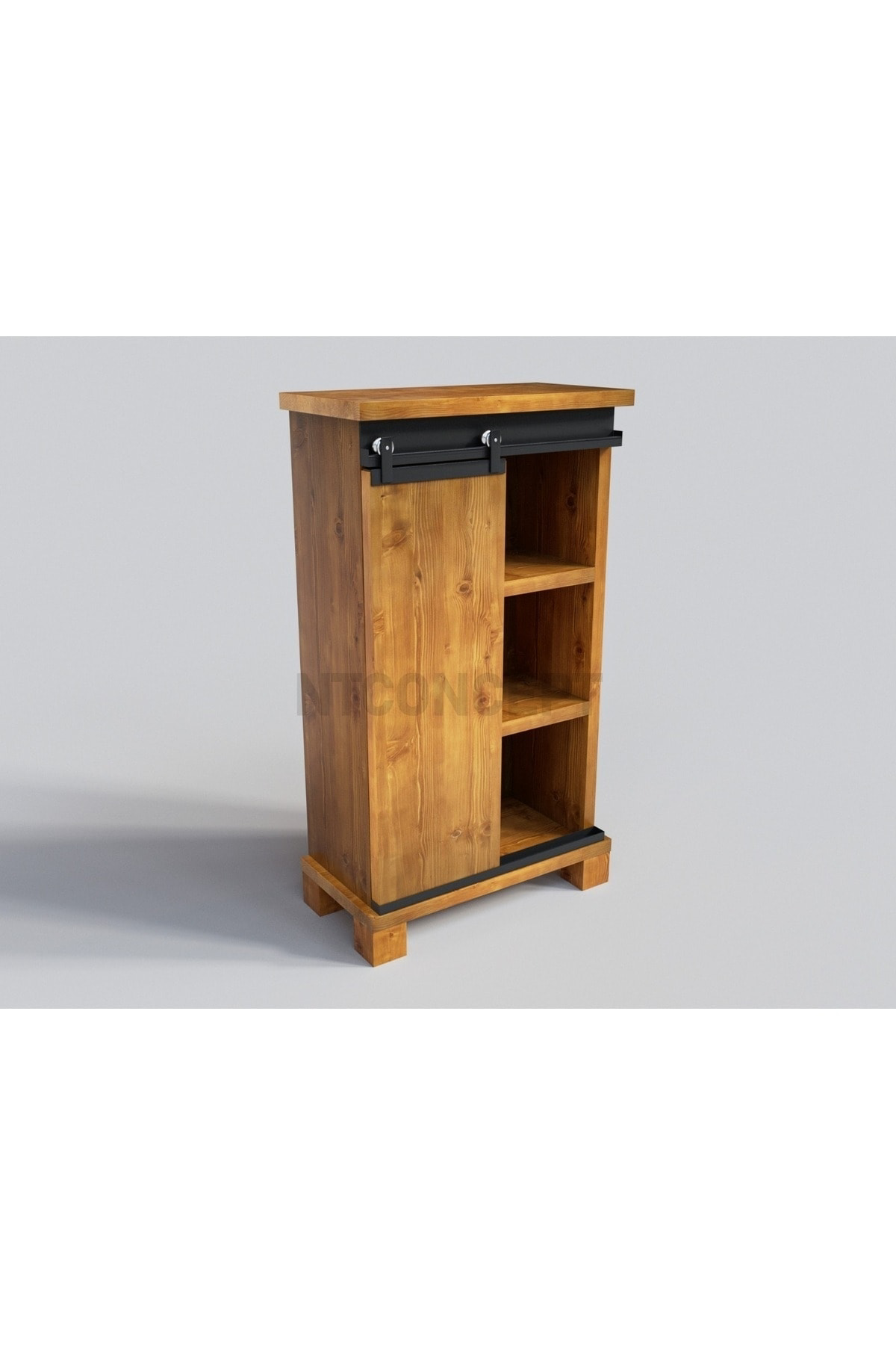 Nt Concept Ntconcept Doğal Ahşap Ray Kapak Dolap-Vitrin(120Cm-H120cm-35Cm)