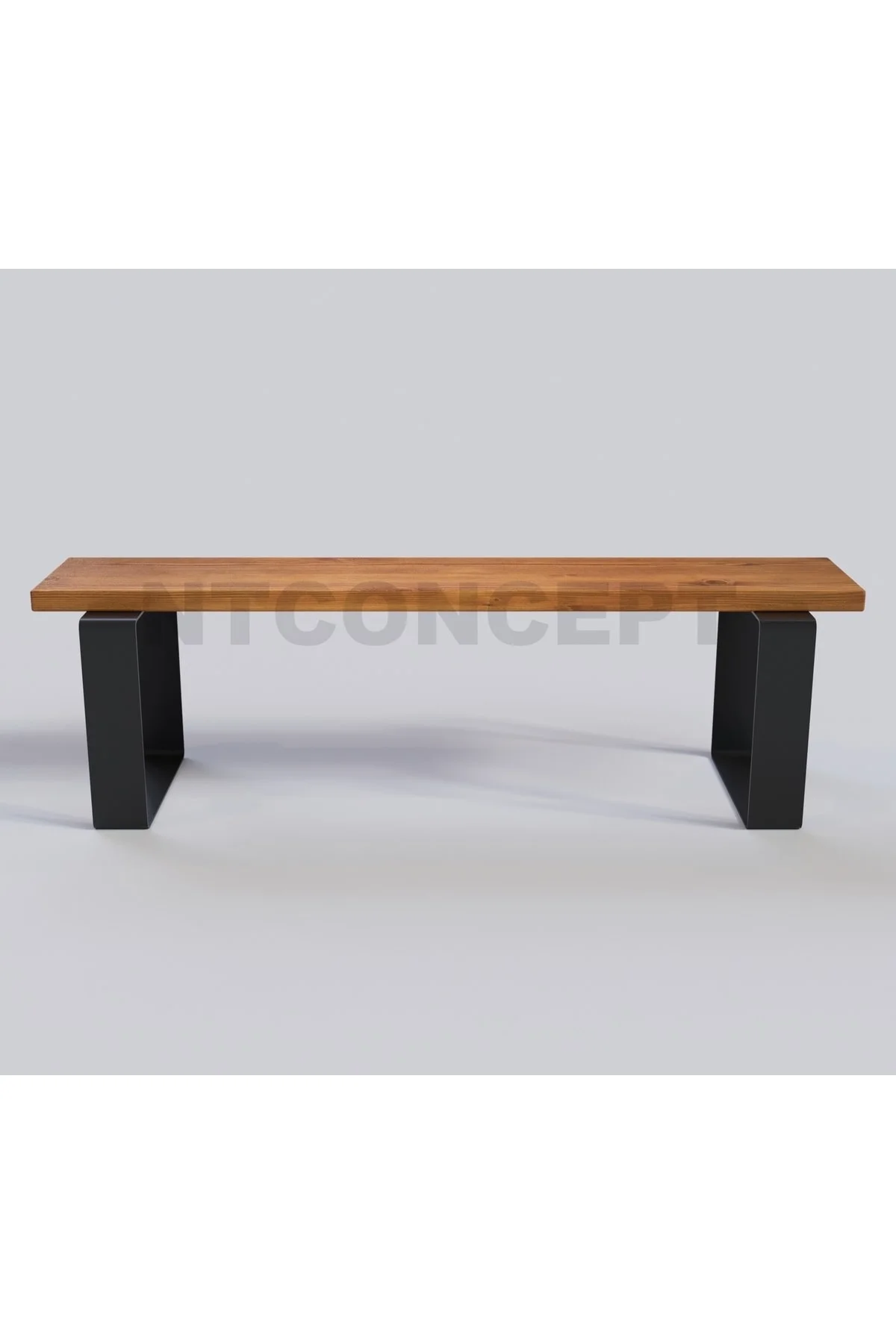 Ntconcept Doğal Ahşap Bank - (Uzunluk 125cm-Derinlik 40cm-Yükseklik 44cm)
