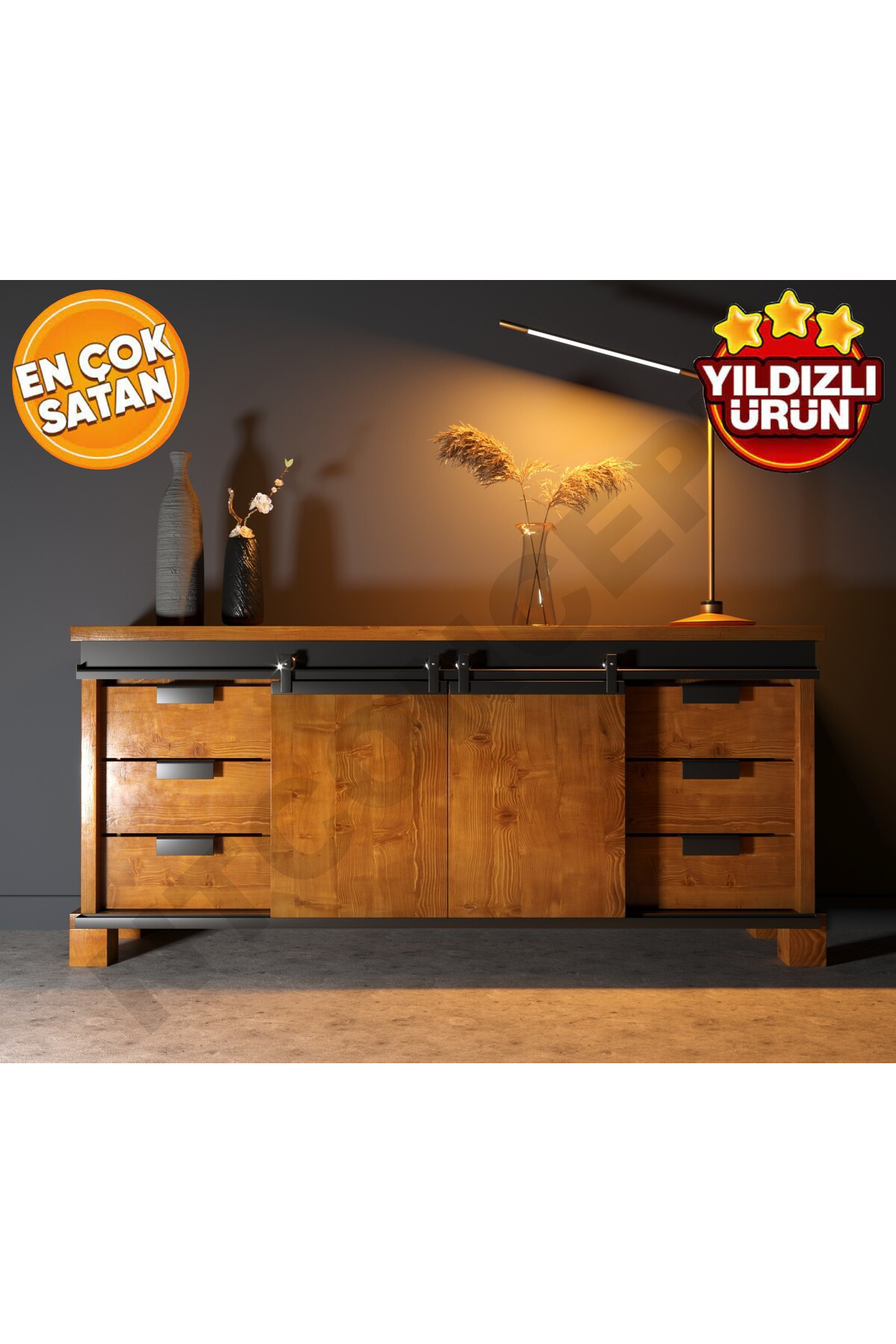 Nt Concept Ntconcept Doğal Ahşap Açık Ceviz Renk Konsol(Uzunluk140cm-Derinli