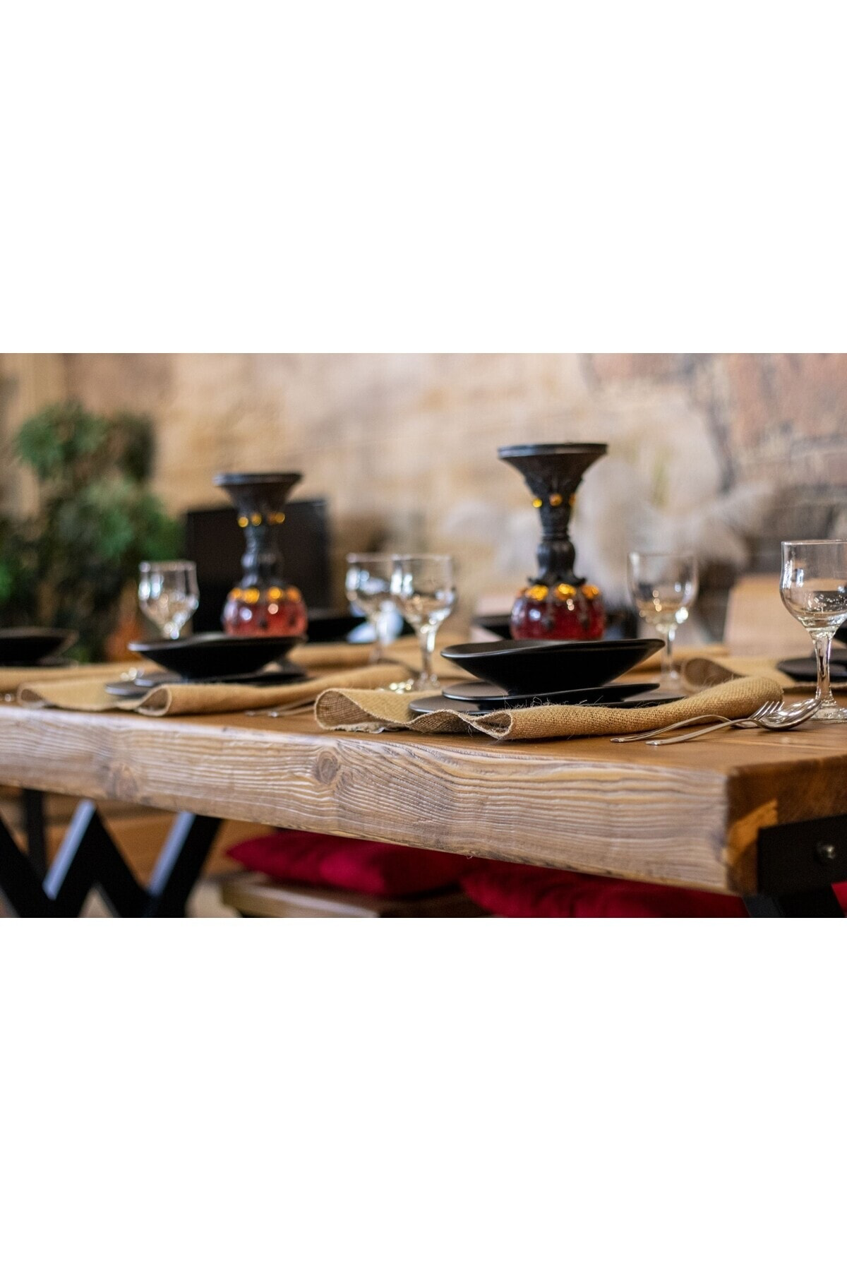 Ntconcept Doğal Ahşap Yemek Masası - (Uzunluk 180cm-Derinlik 85cm